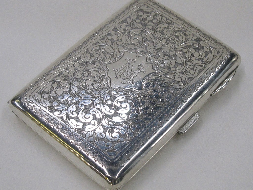 Appraisal: Silver cigarette case Birmingham