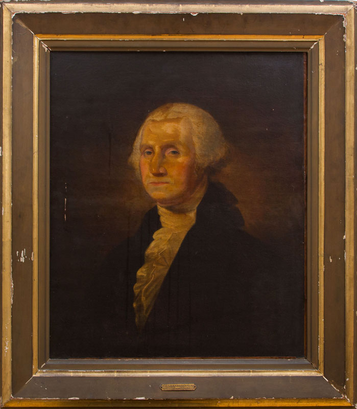 Appraisal: AMERICAN SCHOOL PORTRAIT OF GEORGE WASHINGTON Oil on canvas unsigned