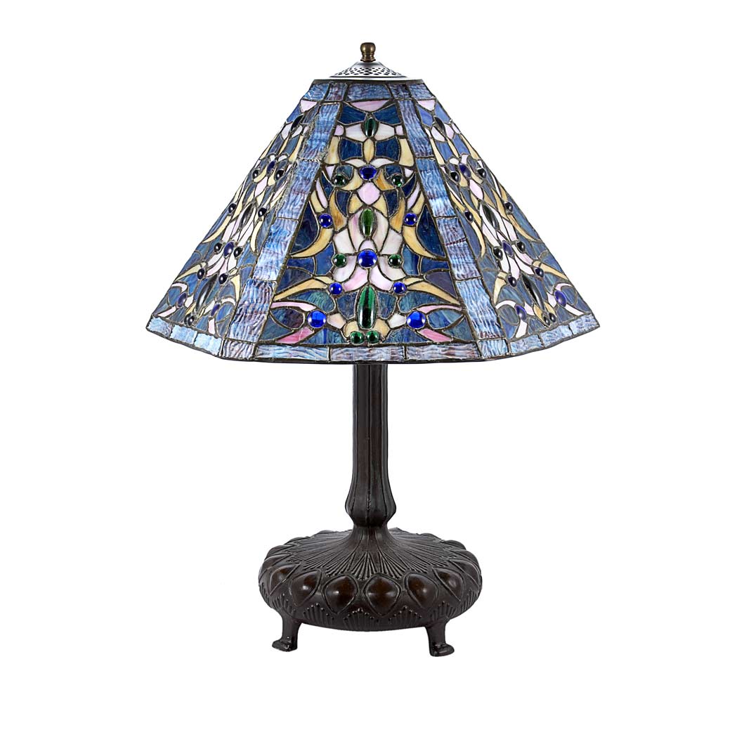 Appraisal: Tiffany Style Leaded Glass Lamp Height inches