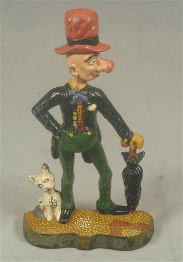 Appraisal: Cast iron doorstop early comic character Ally Sloper on polka-a-dot