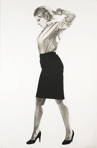 Appraisal: Robert Longo American Cindy Lithograph printed in black and grey