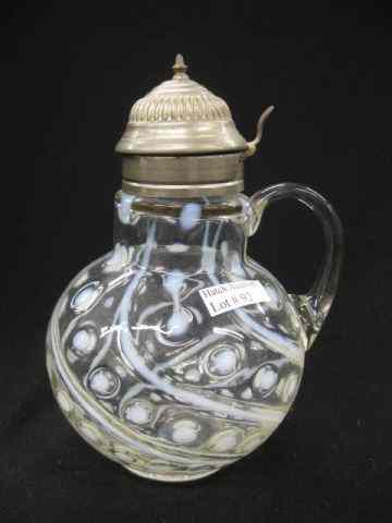 Appraisal: Victorian Opalescent Glass Syrup Pitcher '' excellent