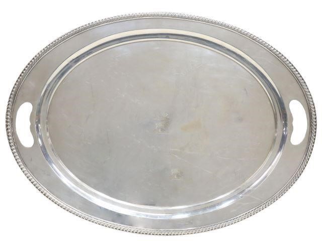 Appraisal: American sterling silver waiter tray International Silver Company with gadrooned