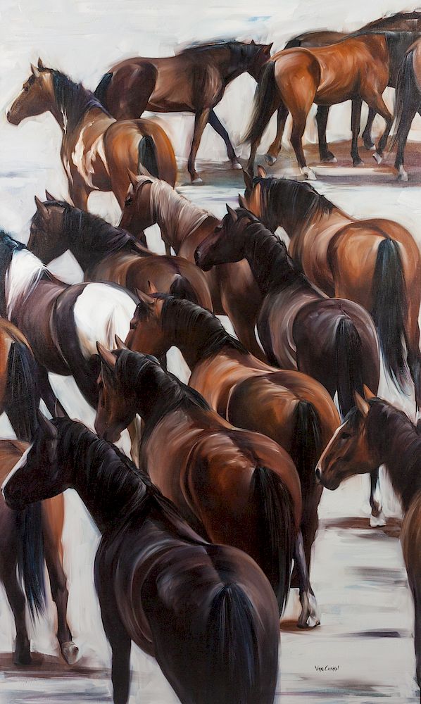 Appraisal: Paul Van Ginkel American b Horses Paul Van Ginkel American