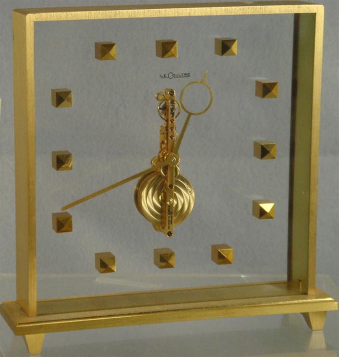 Appraisal: Le Coultre desk clock with j unadj ladder movement brass