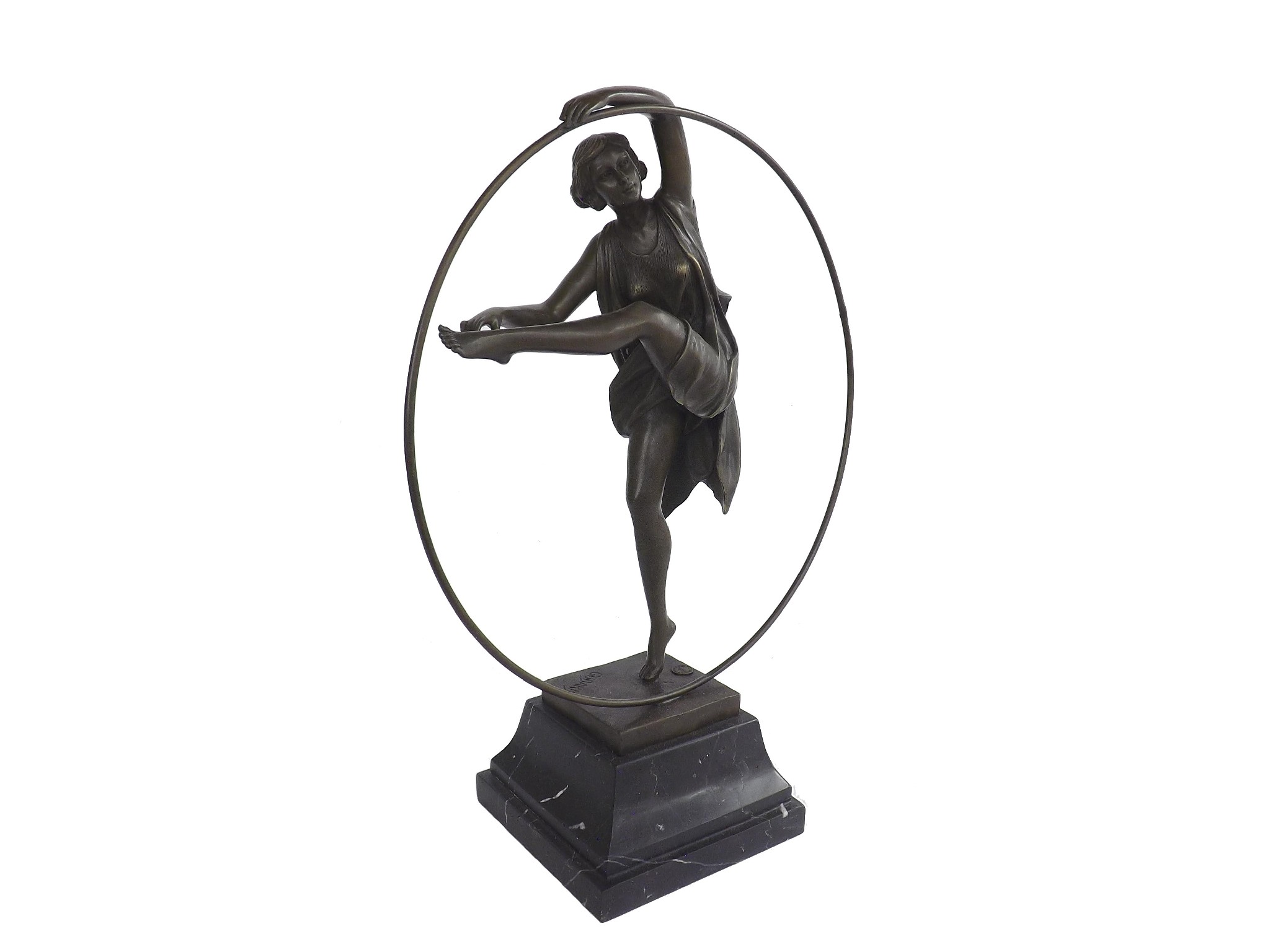 Appraisal: Art Deco style bronze figure of a dancing lady with