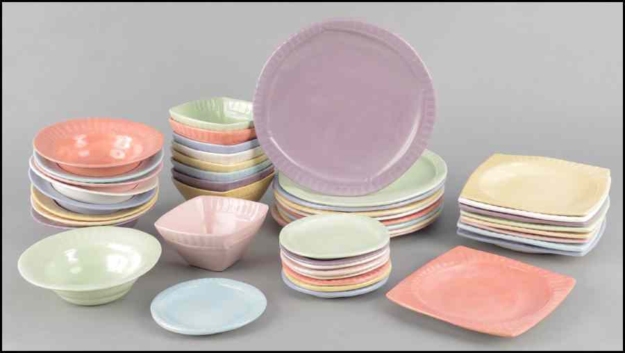 Appraisal: MATTHEW YANCHUK CERAMIC DINNER SET Comprised of nine dinner plates