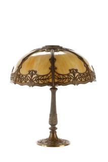 Appraisal: American Art Nouveau Style Slag Glass Table Lamp American first