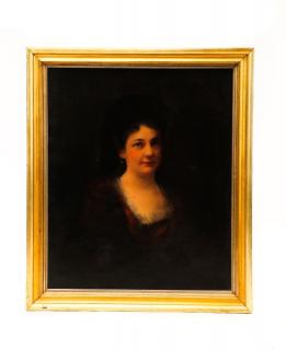 Appraisal: Continental Portrait of a Woman in Red O C Continental