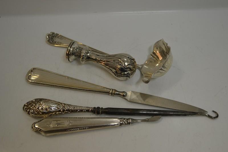 Appraisal: BAG OF ASSORTED STERLING ITEMS INCL BOOT HOOK FILE ETC