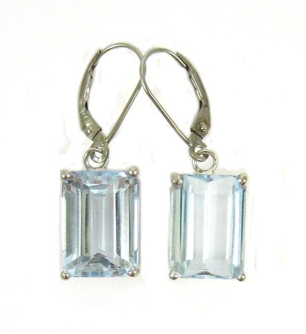 Appraisal: PAIR OF AQUAMARINE EARRINGS each k white gold set with