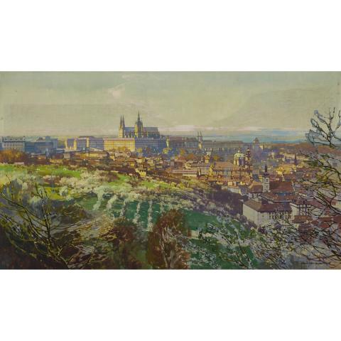 Appraisal: Jaroslav Setelik - PRAGUE CASTLE FROM THE DISTANCE Czech Oil