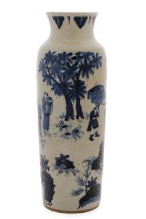 Appraisal: Chinese Porcelain Sleeve Vase with Figural Scene Chinese th century