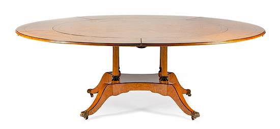 Appraisal: A Large Regency Style Jupe Table Height x diameter of