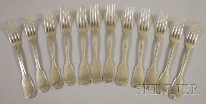 Appraisal: Set of Twelve Silver Forks approx troy oz