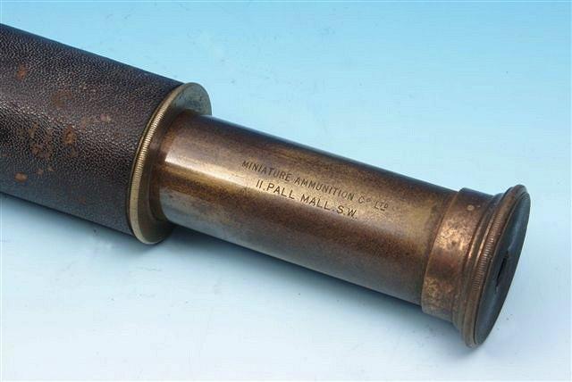 Appraisal: A NAVAL SINGLE DRAWER TELESCOPE with leather outer case by