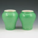 Appraisal: Fortnum Mason green urn-shaped vases pair Marked Fortnum Mason London