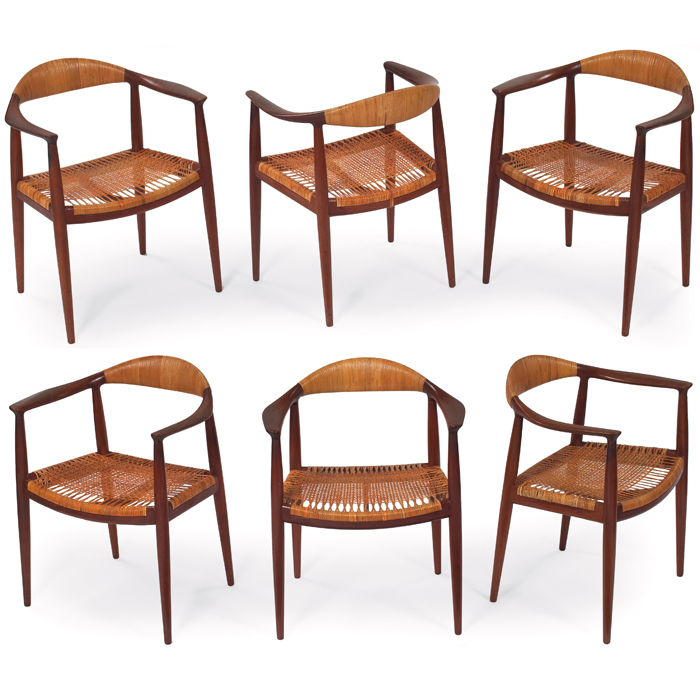 Appraisal: Hans Wegner The Chair Round chair model JH set of