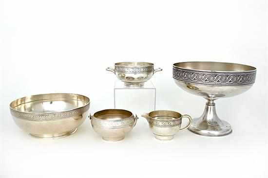 Appraisal: Whiting sterling bowl compote and serving pieces New York circa