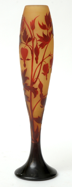 Appraisal: A FRENCH ART NOUVEAU CAMEO GLASS VASE Signed D'Argental Cylindrical