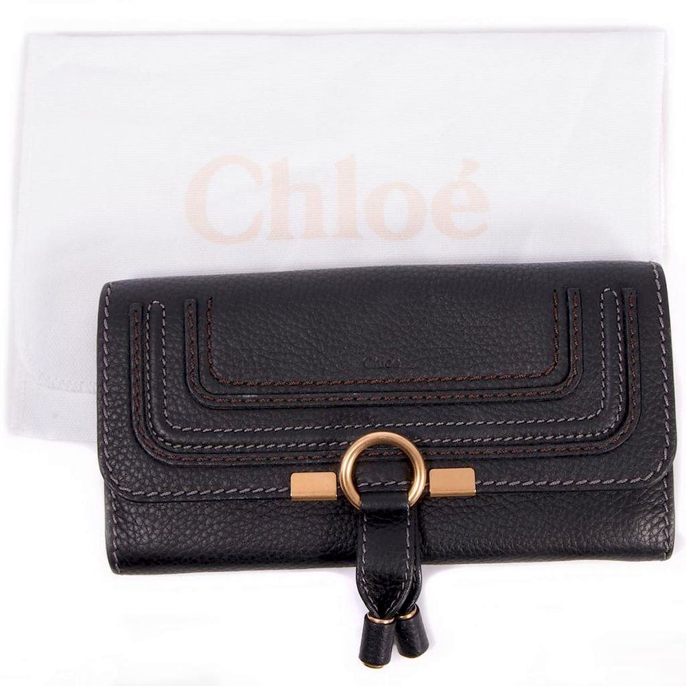 Appraisal: Chloe Marcie Continental Long Flap Leather Wallet black x x