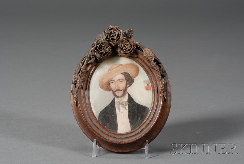 Appraisal: Continental Portrait on Ivory of an Artistic Gentleman mid th