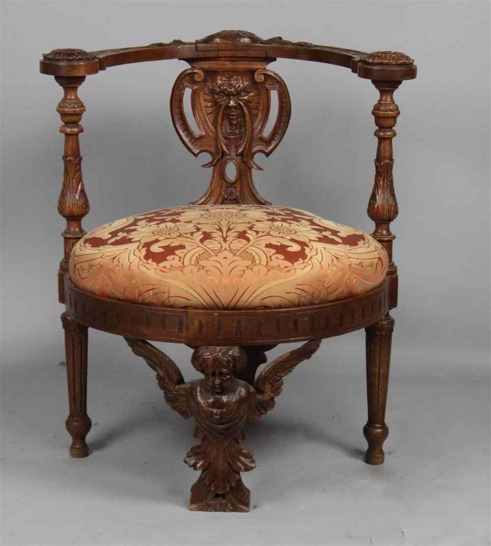 Appraisal: PAIR OF LOUIS XIV STYLE OAK FAUTEUIL DE BUREAU the