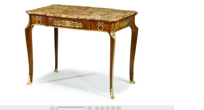 Appraisal: Transitional style gilt bronze mounted kingwood and tulipwood bureau plat