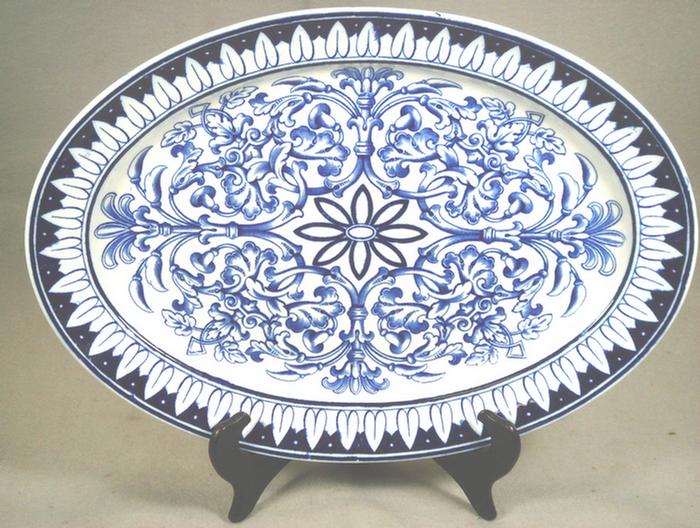 Appraisal: Oval Teutonic blue transfer ironstone platter by Brown-Westhead Moore Co