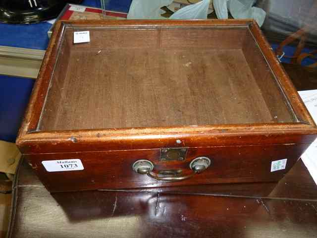 Appraisal: A VICTORIAN MAHOGANY GLAZED TWO SIDED BOX wide