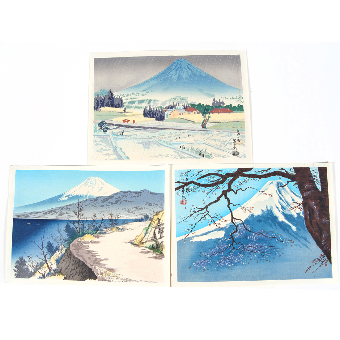 Appraisal: lot of Tomikichiro Tokuriki woodblock prints each from the Thirty-six