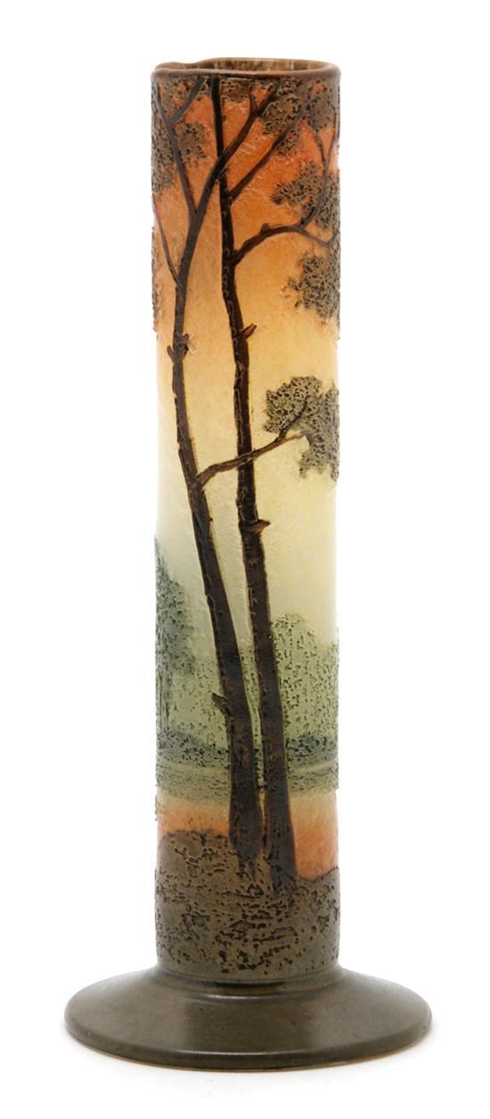 Appraisal: A Legras Cameo Glass Cabinet Stick Vase having landscape decoration