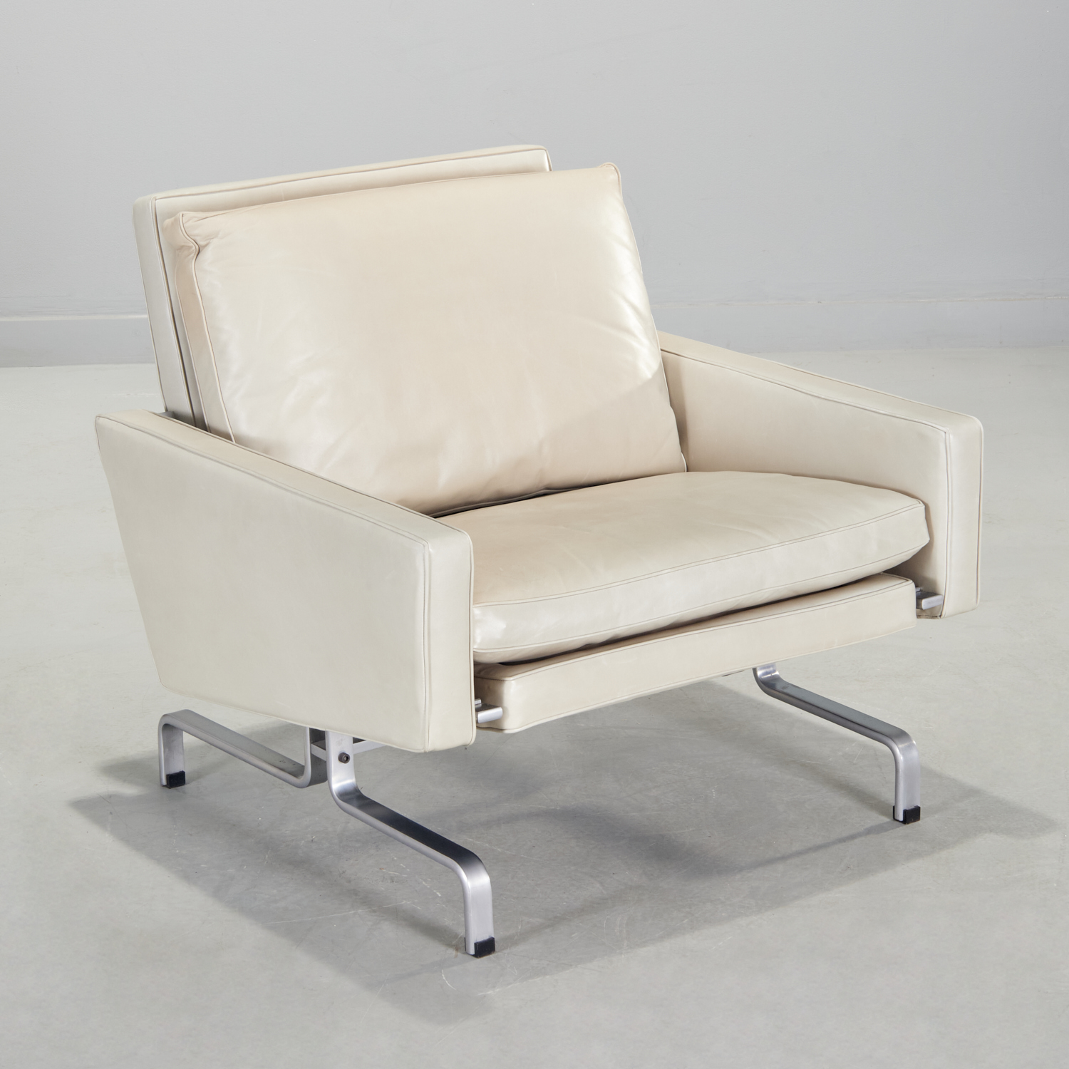 Appraisal: POUL KJAERHOLM EARLY PK LOUNGE CHAIR c Denmark matte chrome