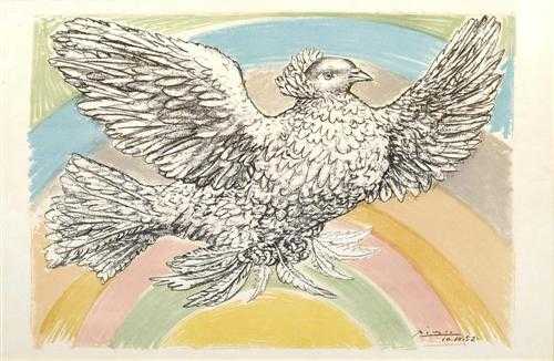 Appraisal: PICASSO PABLO Malaga - Mougins Dove of Peace Color lithograph