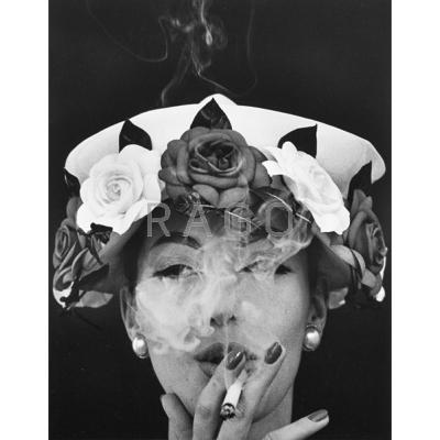 Appraisal: William Klein American b Hat Roses Paris Vogue Gelatin silver