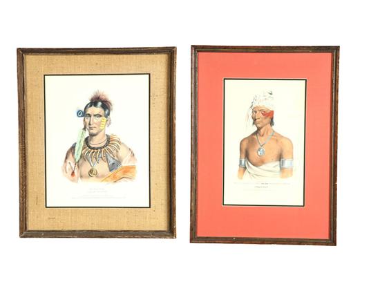 Appraisal: TWO MCKENNEY HALL PRINTS OF AMERICAN INDIANS Handcolored lithographs on