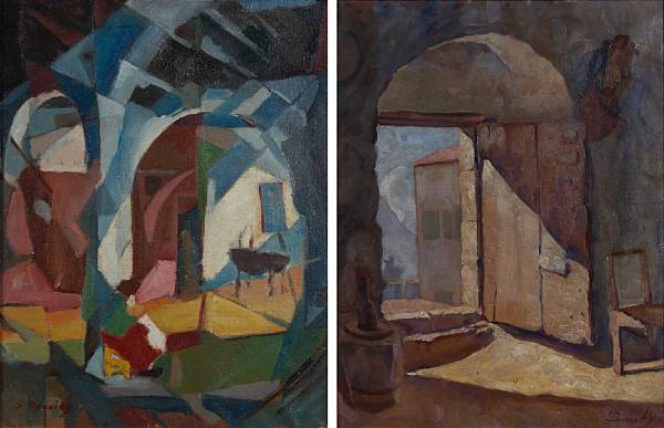 Appraisal: Saliba Douaihy Lebanese - Untitled Interior Untitled Interior first signed