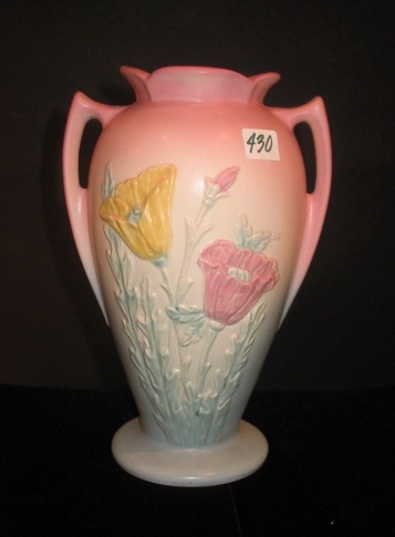 Appraisal: AN AMERICAN HULL ART POTTERY VASE having raised pink and