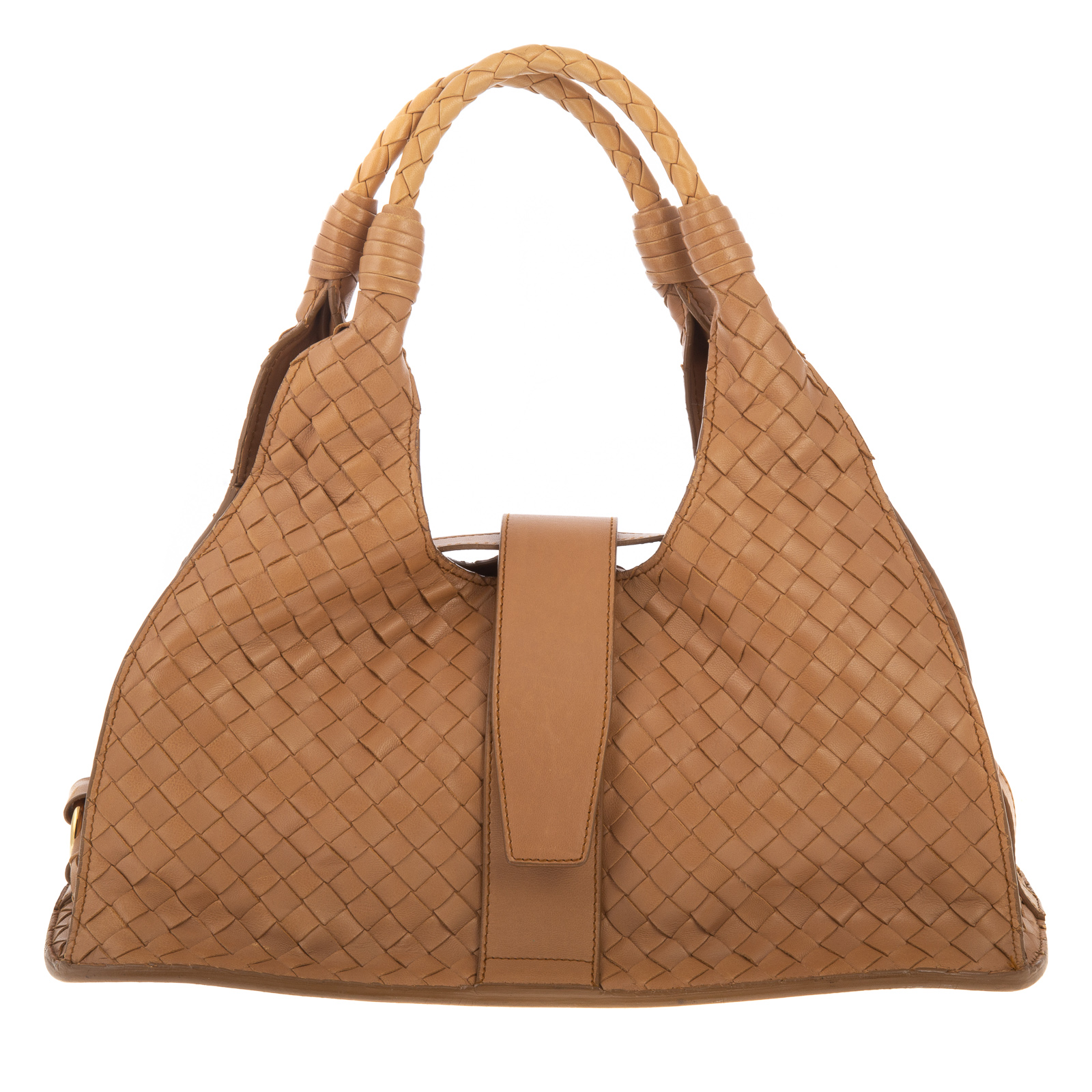 Appraisal: A BOTTEGA VENETA BACK STRAP TOTE A tan Intrecciato leather