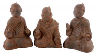 Appraisal: Group of Three Han or Han Style Figures Chinese glazed