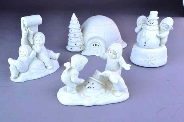 Appraisal: SNOWBABIES - BISQUE PORCELAIN FIGURINESIncluding ''Where Did He Go '