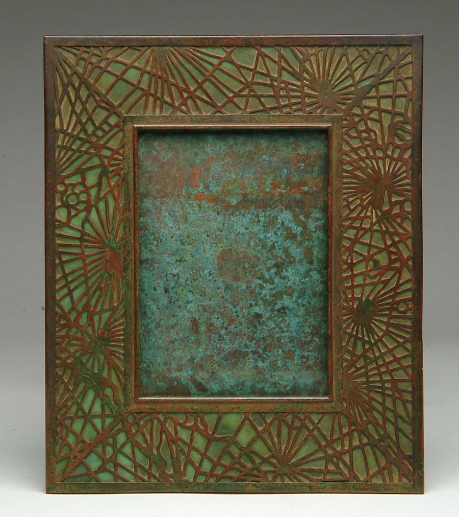 Appraisal: TIFFANY PINE NEEDLE FRAME Beautiful Tiffany picture frame has openwork