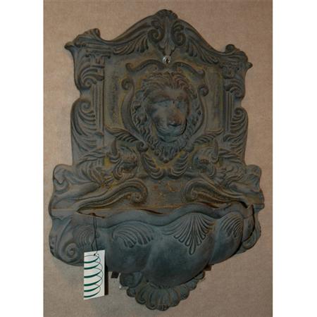 Appraisal: Italian Baroque Style Painted Iron Wall Fountain Estimate -