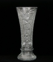 Appraisal: Monumental Cut Glass Vase ca th Century Impressive height of