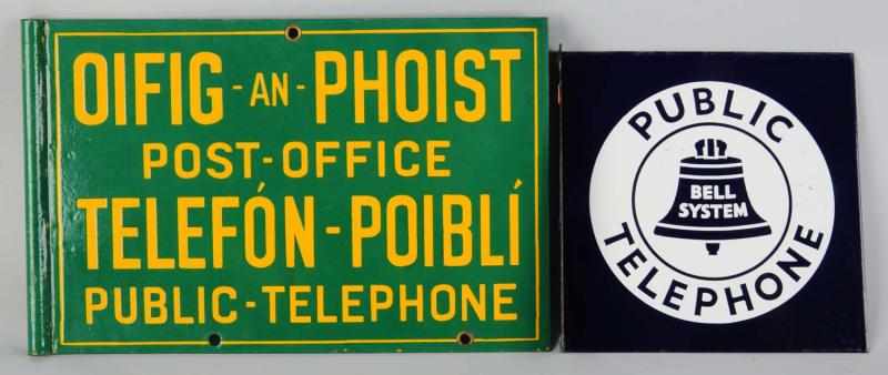 Appraisal: Lot of Public Telephone Signs First is a double-sided Irish