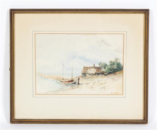 Appraisal: Sale Lot Artist Unknown th century Seascape with Hut together