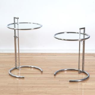 Appraisal: Pair Eileen Gray e- adjustable side tables Circa ' designed