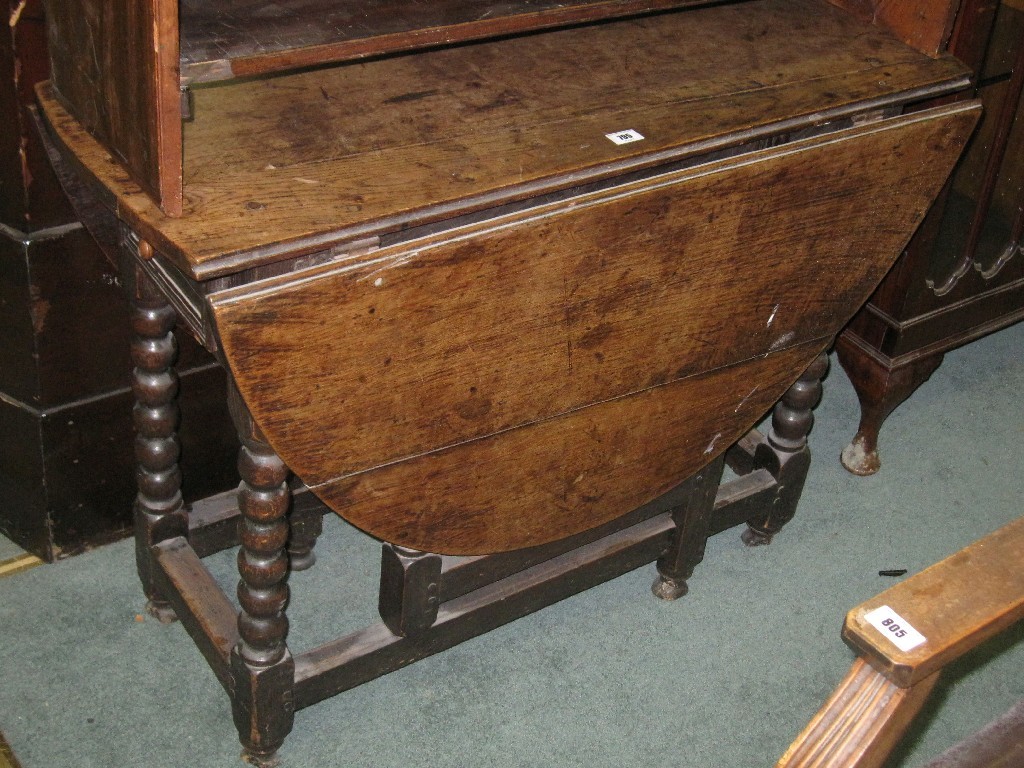 Appraisal: Antique oak gateleg dining table