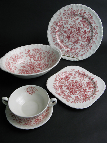 Appraisal: A PIECE ENGLISH GRINDLEY CHINA SET Printemps pattern red flowers