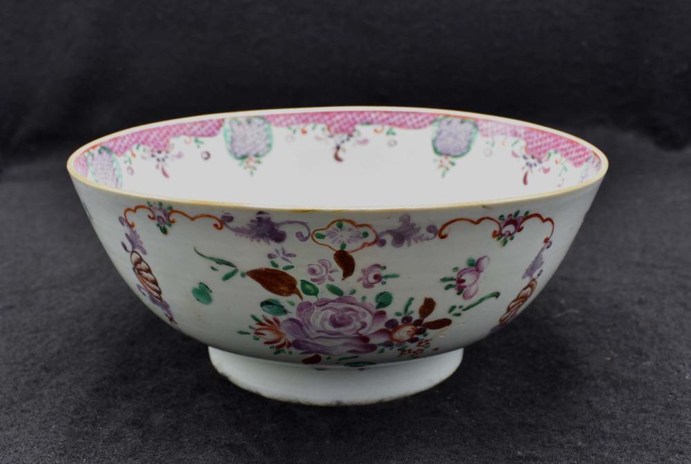 Appraisal: CHINESE EXPORT FAMILLE ROSE DECORATED PORCELAIN BOWL th Century Decorated